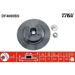 Féktárcsa - TRW (DF4690BS)