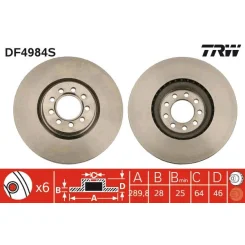 Féktárcsa - TRW (DF4984S)