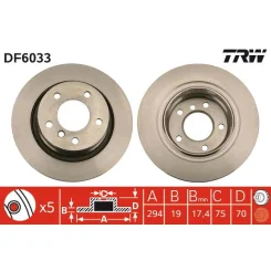 Féktárcsa - TRW (DF6033)