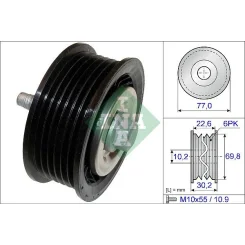 Szíjtárcsa/Vezetőgörgő, Hosszbordás Szíj - Schaeffler INA (532070010)