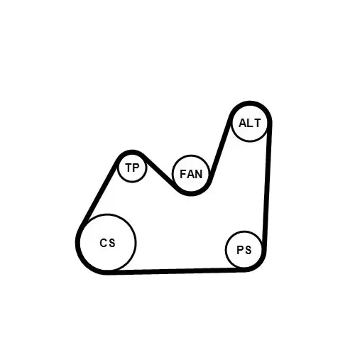 Hosszbordás Szíj Készlet - CONTINENTAL CTAM (5PK1432K1)