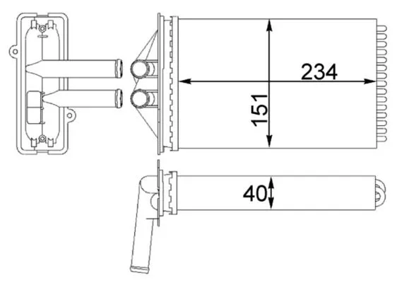 Hőcserélő, Belső Tér Fűtés - MAHLE (AH92000S)