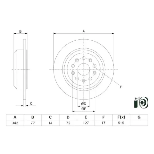 Tarcza Ham. Jeep T. Wrangler 2,0-2,2 17- - BOSCH (0986479K00)