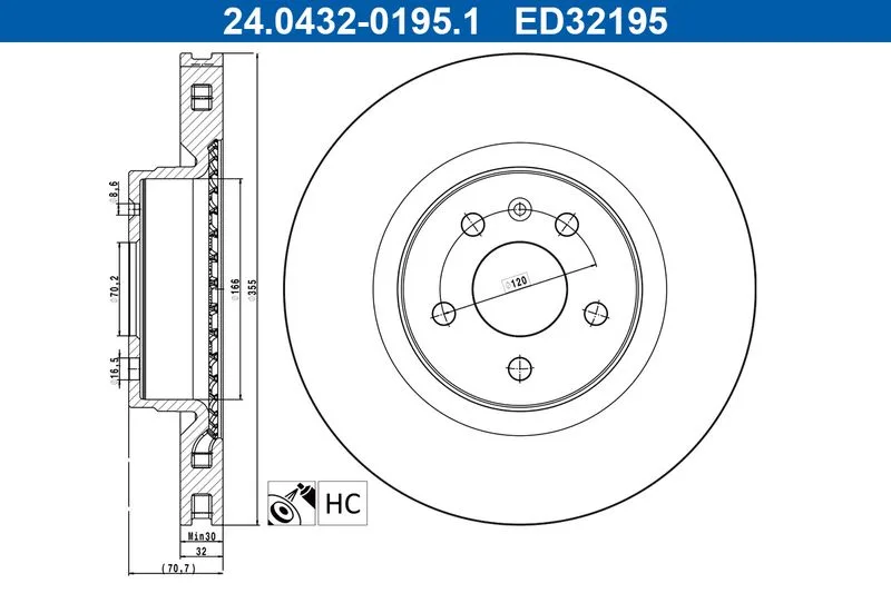 Tarcza Ham. Tesla P. Model S/X 12- - ATE (24.0432-0195.1)