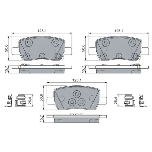 Klocki Ham. Kia T. Sorento 1,6/2,2 Crdi 20- - BOSCH (0986460297)