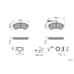 Klocki Ham. Fiat P. Ducato 2,0-3,0 D 14- - BOSCH (0986460239)
