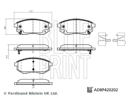Klocki Ham. Dacia P. Spring Ev 20- - BLUE PRINT (ADBP420202)