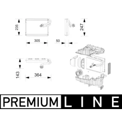 Parownik Klimatyzacji Audi A4 B9 Avant (8W5, 8Wd) - MAHLE (AE269000P)