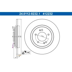 Tarcza Ham. Hyundai T. I30 2,0 17- - ATE (24.0112-0232.1)