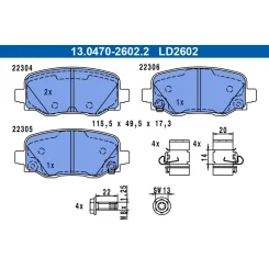 Klocki Ham. Jeep T. Compass/Renegade 1,0-1,6/1,6-2,0 Crd 14- Ceramic - ATE (13.0470-2602.2)