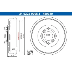 Fékdob Ford T. Ecosport 1,0-2,0 4X4 12-18 - ATE (24.0222-9005.1)