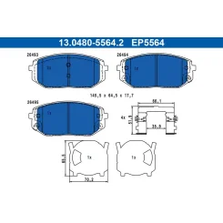 Klocki Ham. Kia P. Ev6 21- - ATE (13.0480-5564.2)