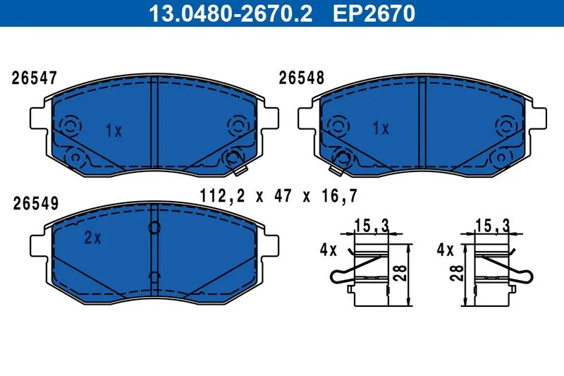 Klocki Ham. Dacia P. Spring Ev 20- - ATE (13.0480-2670.2)