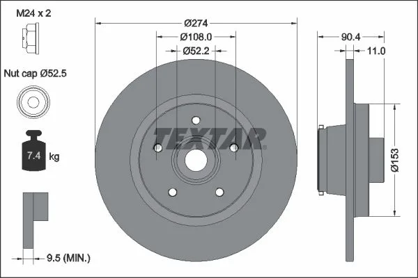 Féktárcsa - TEXTAR (92329403)
