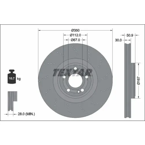 Tarcza Ham. Db P. C118/X118/H247/X247/W177/W247 1,3-2,0 18- - TEXTAR (92324405)