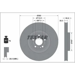 Tarcza Ham. Db P. C118/X118/H247/X247/W177/W247 1,3-2,0 18- - TEXTAR (92324405)