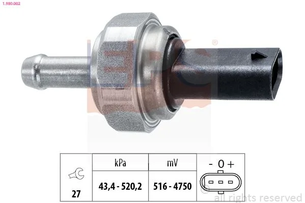 Érzékelő, Kipufogógáz-Nyomás Bmw 1 Ii 116 D 12- - EPS (1-980-002)