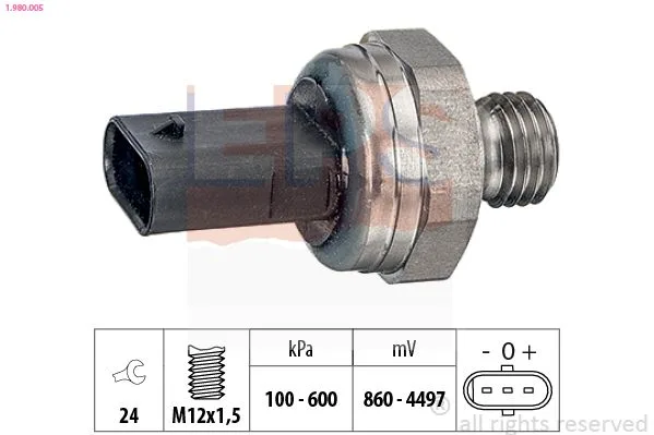 Érzékelő, Kipufogógáz-Nyomás Audi A4, A8 3,0-4,0 Tdi 11- - EPS (1-980-005)