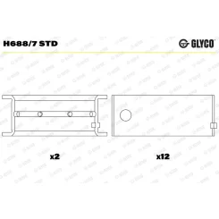 Főtengelycsapágy - GLYCO (H688/7 STD)