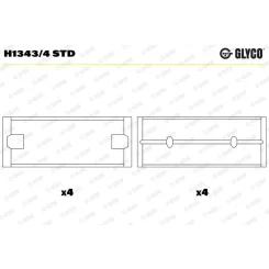 Főtengelycsapágy - GLYCO (H1343/4 STD)