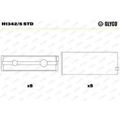 Főtengelycsapágy - GLYCO (H1342/5 STD)