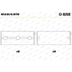 Főtengelycsapágy - GLYCO (H1331/5 STD)