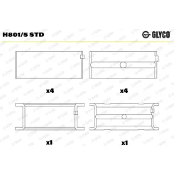 Főtengelycsapágy - GLYCO (H801/5 STD)