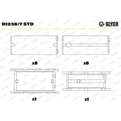 Főtengelycsapágy - GLYCO (H1238/7 STD)