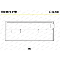 Főtengelycsapágy - GLYCO (H1095/5 STD)