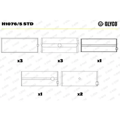 Főtengelycsapágy - GLYCO (H1076/5 STD)