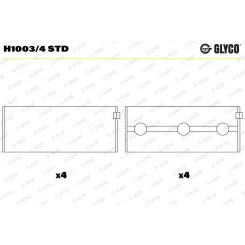 Főtengelycsapágy - GLYCO (H1003/4 STD)