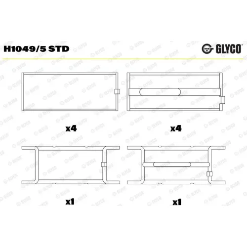 Főtengelycsapágy - GLYCO (H1049/5 STD)
