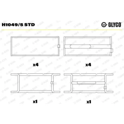Főtengelycsapágy - GLYCO (H1049/5 STD)