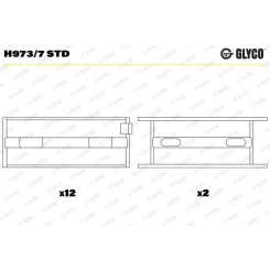 Főtengelycsapágy - GLYCO (H973/7 STD)