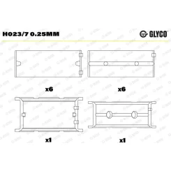 Főtengelycsapágy - GLYCO (H023/7 0.25MM)