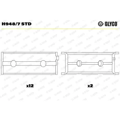 Főtengelycsapágy - GLYCO (H948/7 STD)