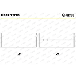 Főtengelycsapágy - GLYCO (H997/7 STD)