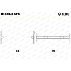 Főtengelycsapágy - GLYCO (H1325/5 STD)